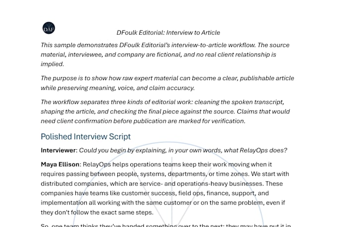 turn your interview, transcript, or podcast into an article